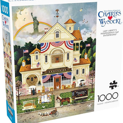 Buffalo Games - Charles Wysocki - Lady Liberty's Independence Day - 1000 Piece Puzzle - Challenging Puzzle Perfect for Game Nights
