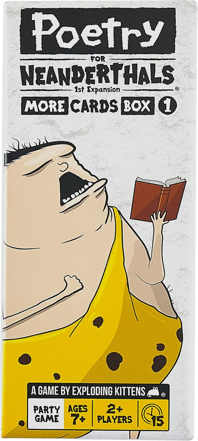 Exploding Kittens Poetry for Neanderthals Expansion Pack 2+ Players - Ages 7+ - 15 Minutes to Play - Original Game Required, 500 Cards - Party Game, Family Game Night, Kid and Adult Card Game