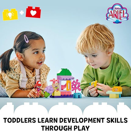 LEGO DUPLO Disney Ariel and Flounder’s Café Stand The Little Mermaid Toy, Educational Toy, Kids Play Food and Fruit, Kids Learning Toy, Building Set for Preschool Kids Ages 2 and Up, 10420