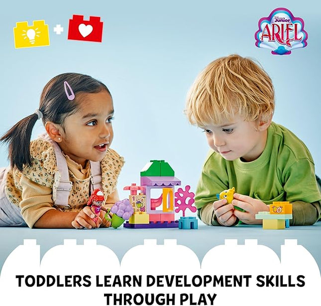 LEGO DUPLO Disney Ariel and Flounder’s Café Stand The Little Mermaid Toy, Educational Toy, Kids Play Food and Fruit, Kids Learning Toy, Building Set for Preschool Kids Ages 2 and Up, 10420