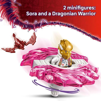 LEGO NINJAGO Sora's Dragon Spinjitzu Spinner - Spinning Blade Battle Building Toy for Kids, Boys and Girls, Ages 6+ - with 2 Minifigures - Gift Idea for Birthdays - 71824