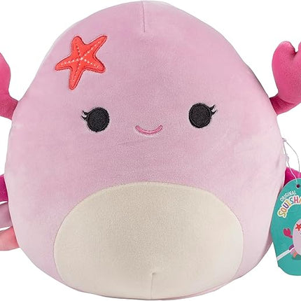 Squishmallows Original 10-Inch Cailey The Pink Crab - Official Jazwares Plush - Collectible Soft Squishy Stuffed Animal Toy - Gift for Kids, Girls & Boys - Add to Your Squad
