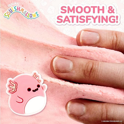 Original Squishmallows Archie The Axolotl Premium Cloud Slime, Cotton Candy-Scented, 8 oz., Storage Container with Figurine Topper, Rubber Charm, Goodie Bags Stuffers, Kids Party Favors, Sensory Toys