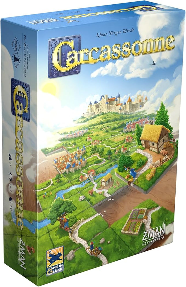 Asmodee Carcassonne Board Game - Classic Tile-Laying Strategy Game, Family Fun Medieval Adventure for Kids & Adults, Ages 7+, 2-5 Players, 35 Minute Playtime