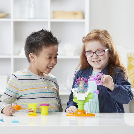 Play-Doh Buzz 'n Cut Fuzzy Pumper Barber Shop Set, Electric Buzzer, 5 Colors of 2-Ounce Cans, Preschool Toys, Christmas Gifts Girls & Boys, Ages 3+ (Amazon Exclusive)