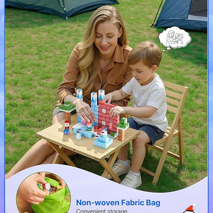 VEVOR Magnetic Blocks, 150 PCS Glacier Castle Set, Magnetic Building Cubes for Kids, STEM Montessori Sensory Toys for Christmas Birthday Gift, Construction Stacking Toy for 3+ Years Old Boys & Girls