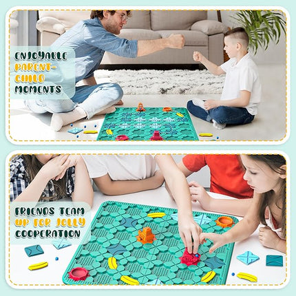 STEM Logic Road Builder Toys: Board Games Toys for 5 Year Old Kids Montessori Brain Teaser Puzzles Educational Learning Activities Toy for Kid Ages 3 4 6-8 12 Boys Girls Gifts (Blue, 50PCS)