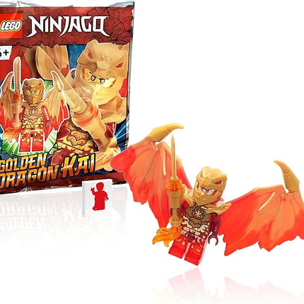 LEGO NINJAGO Crystalized Minifigure - Kai (Golden Dragon) with Wings and Gold Fire Sword
