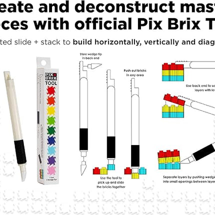 Pix Brix Pixel Art kit Puzzle Bricks – 6,000 Piece Pixel Art Container, 12 Color Dark Palette – Interlocking Building Bricks, Create 2D and 3D Builds Without Water or Glue – Stem Toys, Ages 6 Plus