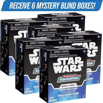 Star Wars Micro Galaxy Squadron Series 7 (6 Pack) Mystery Blind Box - Get Six 2.5" Vehicle or 1" Mini Figure - Officially Licensed - Authentic Collectible Toy - Gift for Boys, Girls, Kids, Teens - 8+