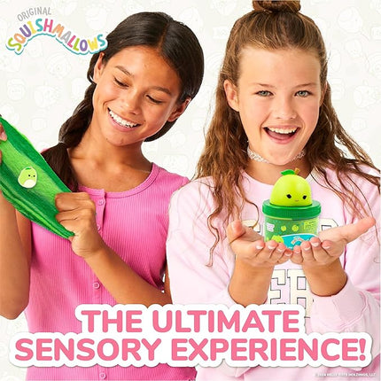 Original Squishmallows Ashley The Apple Premium Cloud Slime, Green Apple Scent, 8 oz. Jar Storage Container with Figurine Topper, Rubber Charm, Goodie Bags Stuffers, Kids Party Favors, Sensory Toys