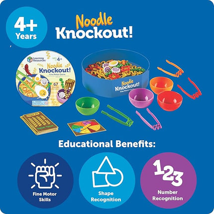 Learning Resources Noodle Knockout! Fine Motor Game Math Busy Board Sensory Bin STEM Toys, Ages 4+