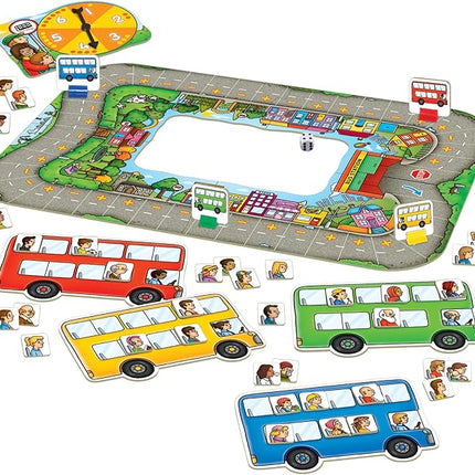 Orchard Toys Moose Games Bus Stop Game. A Fun Introduction to Addition and Subtraction. Pick up and Drop Off Passengers on Your Bus. for Ages 4-8 and for 2-4 Players
