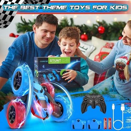 Remote Control Car,RC Cars Toys for 6-12 Year Old Boys, Off Road RC Stunt Car 4WD 360° Rotating Remote Control Cars for Kids, Boys Girls Gifts for Birthday Gift