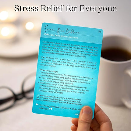Asana Moon Stress Relief & Self Care Cards with Positive Affirmations - Calming Anti Anxiety Gift with Meditations