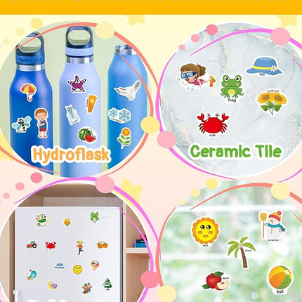 Benresive Reusable Sticker Book for Toddlers 2-4 Years, Fun Travel Stickers for Kids, Waterproof Sticker Books for Toddlers 1-3, Crafts Activities for Todddlers 1-3 2-4 3-5 - Season