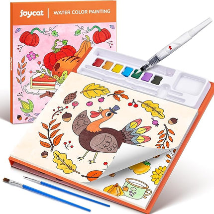 JoyCat Paint with Water Coloring Books for Toddlers, Watercolor Painting Sets for Kids Ages 3-5 4-8, Arts and Crafts Drawing Activities Toy Birthday Gift for Boys Girls (Thanksgiving)