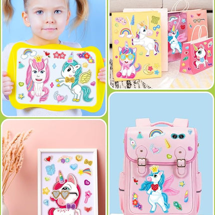 24 Pcs Make Your Own Unicorn Sticker Sheet, Unicorn Party Favors Face Stickers for Kids Girls Toddlers Crafts Activities Bags Birthday Party Favors Valentines Day Gifts for Kids Classroom