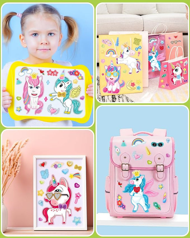 24 Pcs Make Your Own Unicorn Sticker Sheet, Unicorn Party Favors Face Stickers for Kids Girls Toddlers Crafts Activities Bags Birthday Party Favors Valentines Day Gifts for Kids Classroom