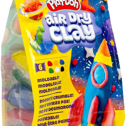Play-Doh Brand Air Dry Clay, 6 Vibrant Clay Colors, Soft & Ultra Light Modeling Clay for Kids, Moldable, Paintable, Crumble-Free