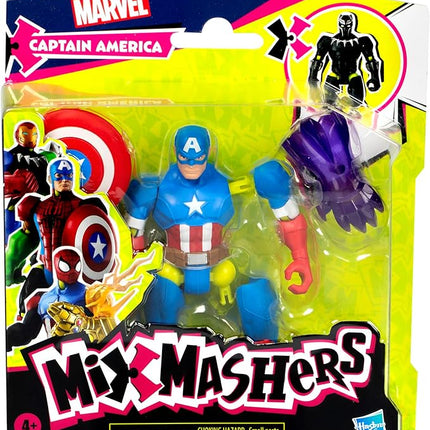 Avengers Marvel MixMashers Captain America Custom Mix-and-Match Action Figure & Accessories, 5-Inch-Scale Super Hero Toys for Kids Ages 4+