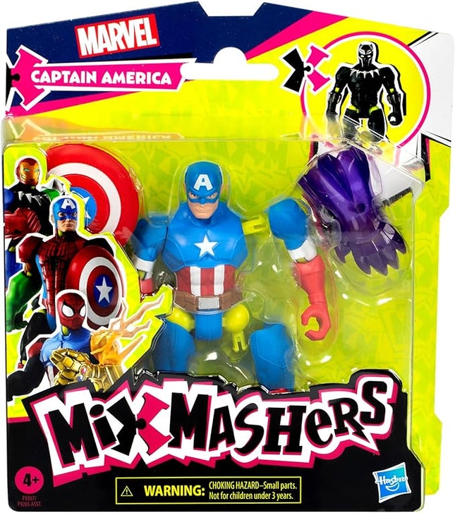 Avengers Marvel MixMashers Captain America Custom Mix-and-Match Action Figure & Accessories, 5-Inch-Scale Super Hero Toys for Kids Ages 4+