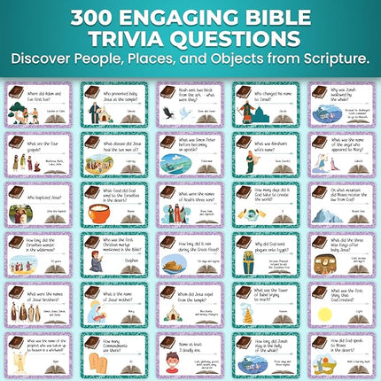 300 Engaging Bible Trivia Card Questions – Fun Bible Games for Kids and Families to Learn About Scripture – Christian Games for Sunday School, Homeschool, and Family Bible Study