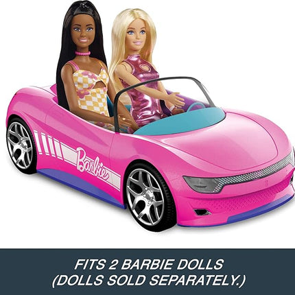 Hot Wheels Barbie RC Toy Car, Remote-Control Pink Convertible, Can Hold 2 Barbie Fashion Dolls & Trunk Opens for Storage, Sticker Sheet for Customizing