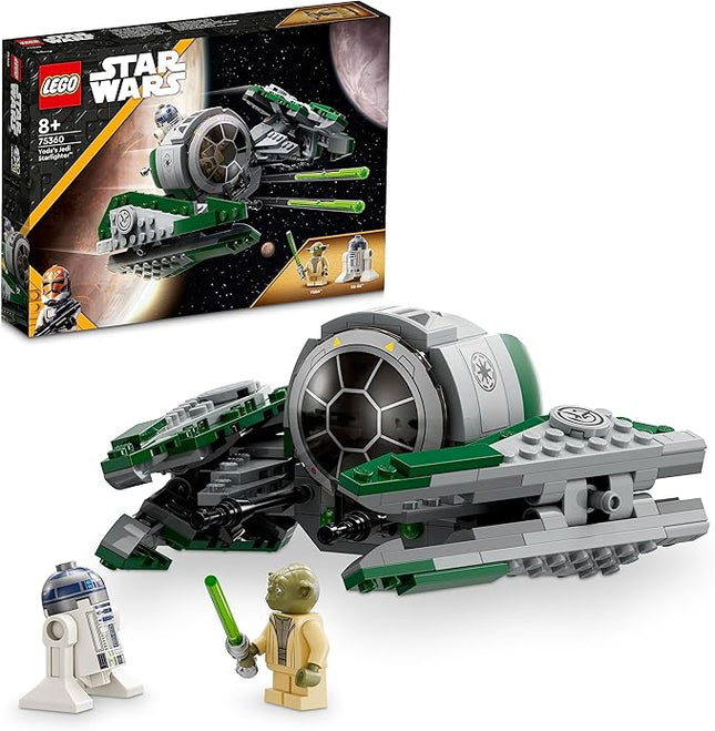 LEGO 75360 Star Wars Yoda's Jedi Starfighter Construction Toy for Boys and Girls, The Clone Wars Vehicle Set with Master Yoda Minifigure, Lightsaber and Droid R2-D2 Figure, Christmas Gift