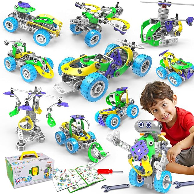 10 in 1 Electric STEM Toys for 5 6 7 8 9+ Year Old Boy Girl Birthday Gifts Educational Building Toys for Kids Ages 4-8 5-7 8-12 Stem Activities Construction Toy for Boys 6-8 8-10 Christmas Idea Gift