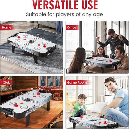 Giantex 42" Air Hockey Table - Small Air Hockey Table Top w/ 2 Pucks, 2 Strikers, LED Electronic Scoring, Powerful 12V Motor, Portable Mini Air Hockey Arcade Table Game for Kids & Adults, Game Room