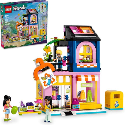 LEGO Friends Vintage Fashion Store, Social-Emotional Toy, Buildable Model, Role-Play Gift Idea for Kids Aged 6 Years Old and Up, Mini-Doll Characters and Cat Figure, Play Together Toy, 42614
