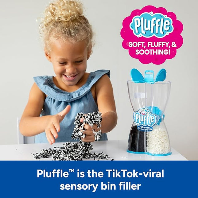 Educational Insights Pluffle® Black & White 2-Pack - Sensory Bin Foam Set, No Mess Alternative to Sand Toys & Slime for Toddlers, Fun Sensory Table Filler for Home or Classroom, Gift for Kids Ages 3+