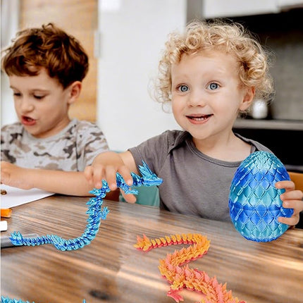 12 Inch 3D Printed Dragon - Mystery Surprise Egg with Flexible Articulated Dragon Inside, Cool Dragons Toys for Boys Kids Age 5-7