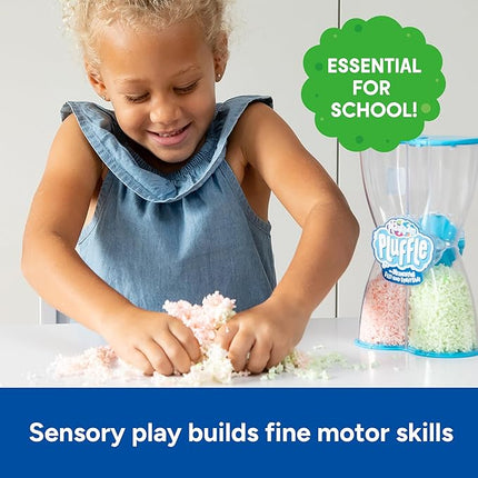 Educational Insights Pluffle® Glow-in-The-Dark - Sensory Bin Foam Set, No Mess Alternative to Sand Toys & Slime for Toddlers at Home or in The Classroom, Fun Sensory Table Filler, Gift for Ages 3+