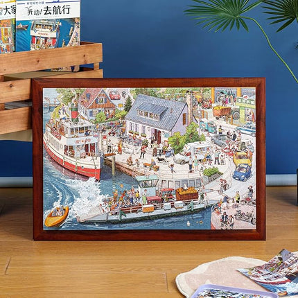 MOMIBOOK Puzzles for Adults 1000 Piece Jigsaw Puzzles of Let's Go! Set Sail, Painting Image Difficult Challenging Hard Impossible Puzzle, Cute Funny Toys & Games Christmas Birthday Gifts