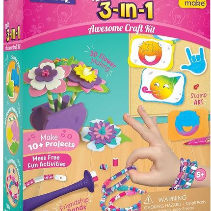 Imagimake Craft Kit - Arts and Crafts for Kids Ages 5+ - Air Dry Clay, Paper Quilling, Stamp Art - 3-in-1 Arts and Crafts Kit - Gifts for 5, 6, 7, 8 Year Olds