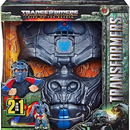 Transformers Rise of the Beasts Movie Optimus Primal, 2-in-1 Converting Roleplay Mask Action Figure Toy, 6+ Years, 9-inch