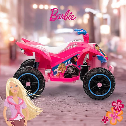 Barbie - 12V ATV Ride On Toy, Fun and Exciting Ride for Kids, Stylish Design for Imaginative Play (Pink)