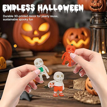 27 PCS Halloween 3D Printed Skeleton Man Animal Fidget Toy, Spooky Party Favors, Classroom Prizes, Sensory Toys for Kids, Halloween Decorations