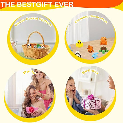 25PCS Animals Figures, Mini 3D Printed Animals Fidget Toys for Halloween, Fun Party Favors for Kids, Unique Birthday Gift, Classroom Rewards, 3D Printed Desk Pets Articulated Toy