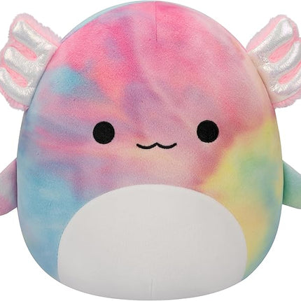 Squishmallows Original 11in Tinley The Rainbow Tie-Dye Axolotl – Official Jazwares Plush (Medium-Sized)