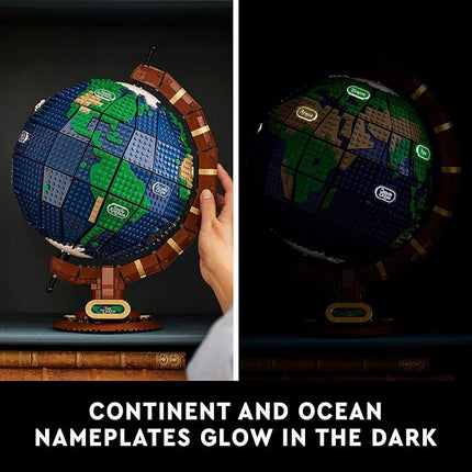 LEGO Ideas The Globe Building Set, Build and Display Model for Adults, Home Decor Gift for People with a Passion for Travel, Geography and Arts, 21332