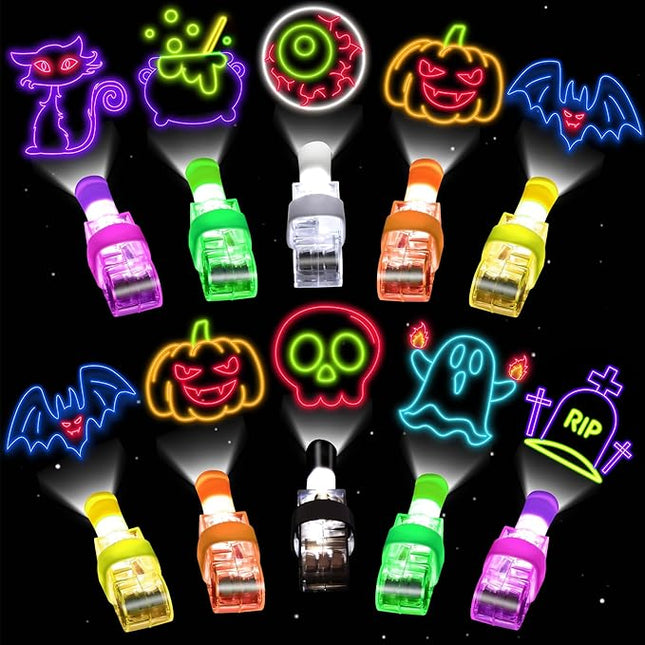 40 PCS Halloween Party Favors for Kids Light Up Finger Lights, Halloween Glow in the Dark Toys Bulk Goodie Bags Stuffers Fillers Non Candy Trick or Treat Toys Halloween Prizes Classroom Party Supplies