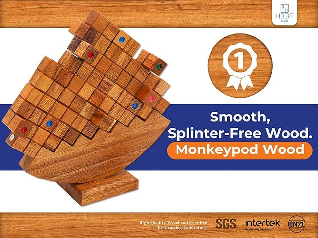 BSIRI Wooden Balance Stacking Tower - Game for Kids & Adults Stacker Blocks Table Games for Family Night Fun Balancing Stack Toys for Kid Gifts for Teen Boys