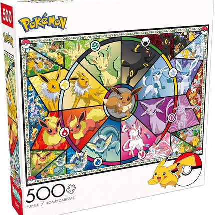 Buffalo Games - Pokemon- Eevee Evolutions Series 1 - 500 Piece Jigsaw Puzzle For Adults -Challenging Puzzle Perfect for Game Nights - Finished Size is 21.25 x 15.00