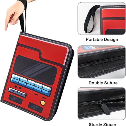 TCG Card Binder for Anime Trading Cards,4 Pocket with 50 Sleeves up to 400 Cards,Waterproof Card Storage Bag with Sleeves for TCG Anime Game Cards
