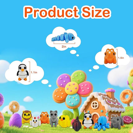 25PCS Animals Figures, Mini 3D Printed Animals Fidget Toys for Halloween, Fun Party Favors for Kids, Unique Birthday Gift, Classroom Rewards, 3D Printed Desk Pets Articulated Toy