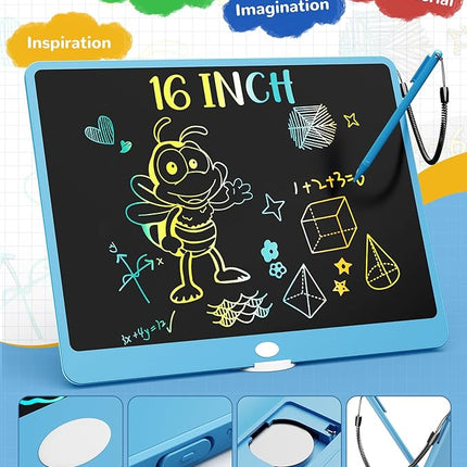 KOKODI LCD Writing Tablet, 16 Inch Colorful Doodle Board Drawing Tablet, Erasable Reusable Electronic Drawing Pads, Educational and Learning Toy for 3-6 Years Old Boy and Girls