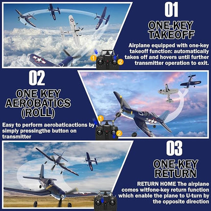 LEAMBE 4 Channel RC Plane - Ready to Fly Aerobatic Aircraft, Easy Control for Beginners, F4U Corsair RC Airplane Best Gift for Boys